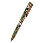 Kugelschreiber Cloisonne Emaille Pandabär & Fussball rosa grün gold 5399d